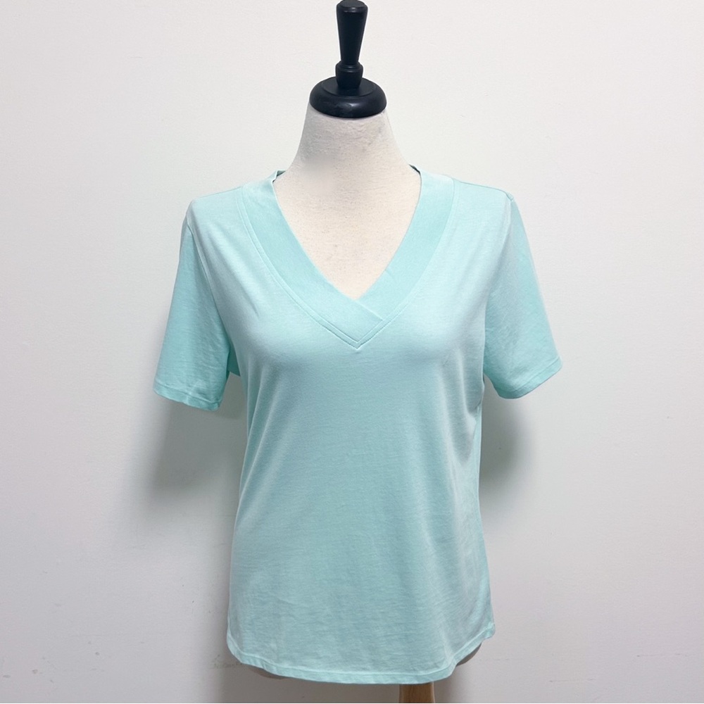 Tommy Bahama Mermaid Pale Green Aloha Spirit V Neck Cotton T Shirt Large New